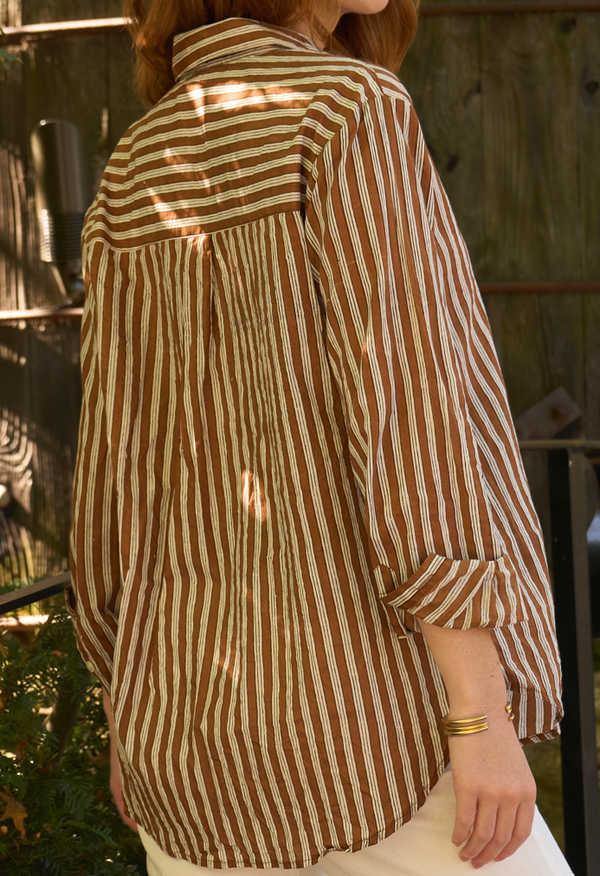 Good Boyfriend Shirt - Tuscan Stripe Chocolate