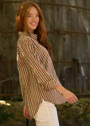 Good Boyfriend Shirt - Tuscan Stripe Chocolate