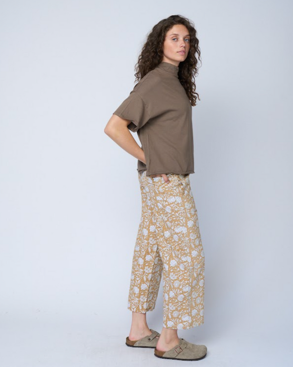Mare Mock Neck Top - Warm Grey