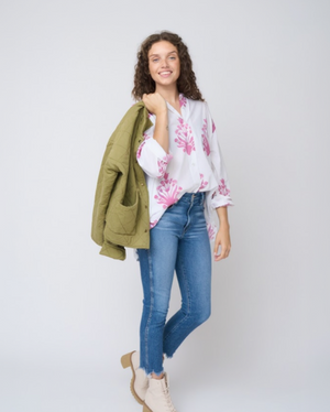 Relaxed Boyfriend Shirt - Cameo Floral Dahlia