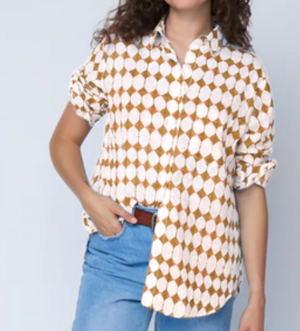 Good Boyfriend Shirt - Shibori Diamonds Baked Clay