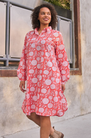 Good Boyfriend ShirtDress - Hydrangea Beauty Papaya