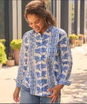 Good Boyfriend Shirt - Chatsworth Trellis Coastal Blue