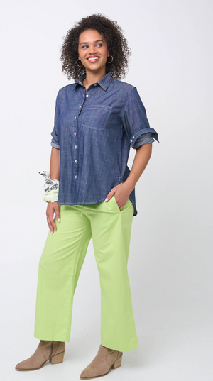 Good Boyfriend Shirt - Chambray Dark Denim Wash