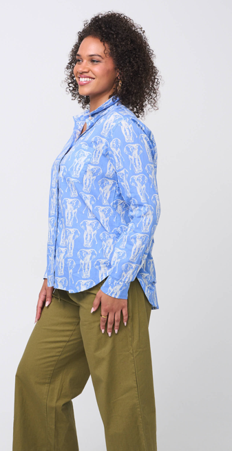 Good Boyfriend Shirt - Elephants Bluebird