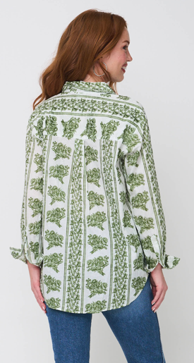 Good Boyfriend Shirt - Chatsworth Trellis Green