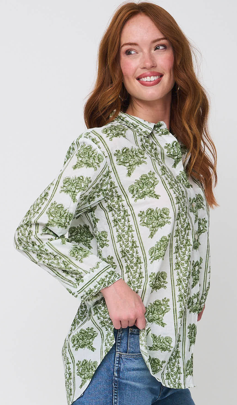 Good Boyfriend Shirt - Chatsworth Trellis Green