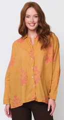 Relaxed Boyfriend Shirt - Cameo Floral Overdye Fawn