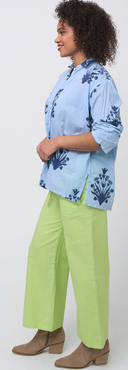 Relaxed Boyfriend Shirt - Cameo Floral Overdye Cornflower Blue