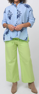 Relaxed Boyfriend Shirt - Cameo Floral Overdye Cornflower Blue