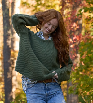 Montauk Shaker Recycled Cashmere Sweater - Olive