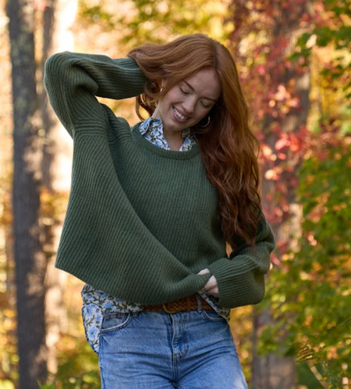 Montauk Shaker Recycled Cashmere Sweater - Olive