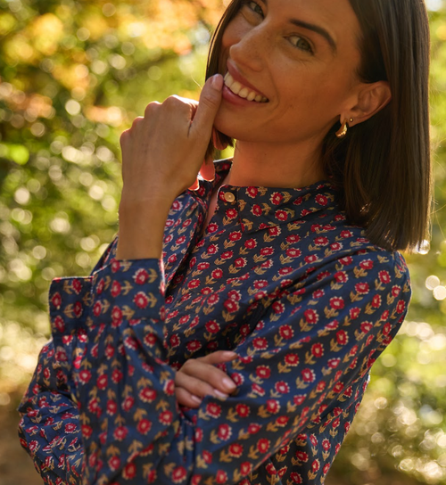 Good Boyfriend Shirt - Emory Floral Navy