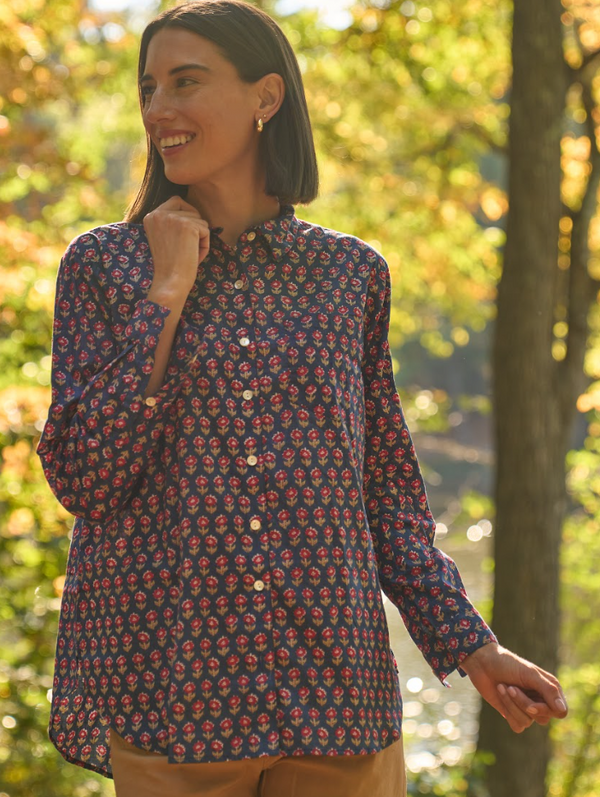 Good Boyfriend Shirt - Emory Floral Navy
