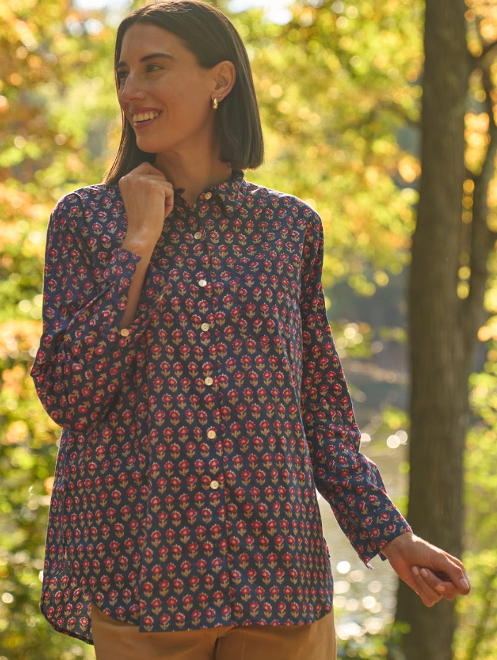 Good Boyfriend Shirt - Emory Floral Navy