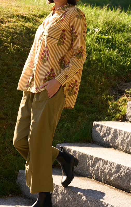 Good Boyfriend Shirt - Palm Cove Floral Honeycomb