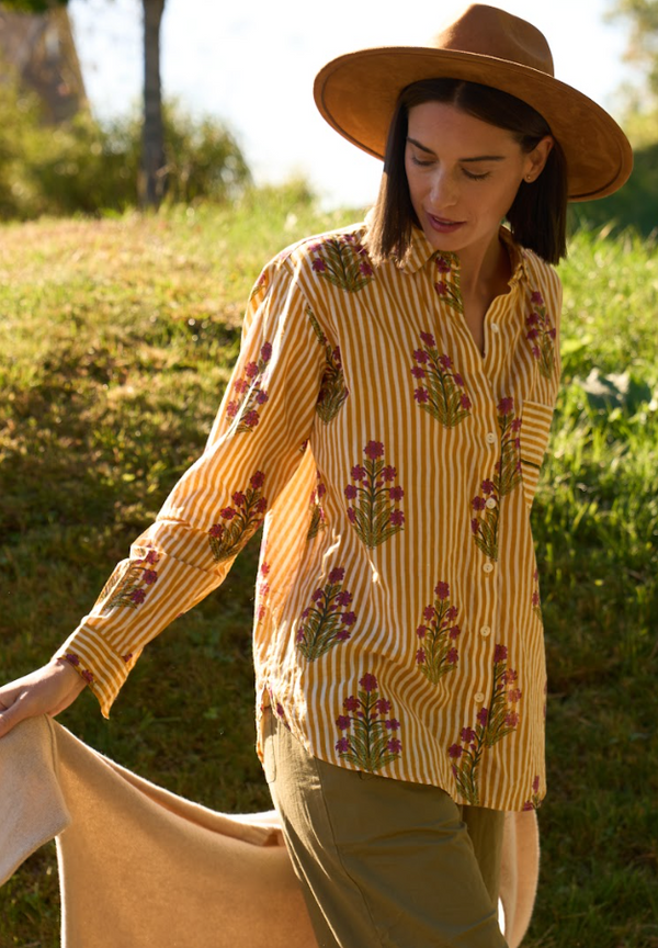 Good Boyfriend Shirt - Palm Cove Floral Honeycomb