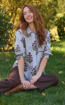 Good Boyfriend Shirt - Palm Cove Floral Dove Grey