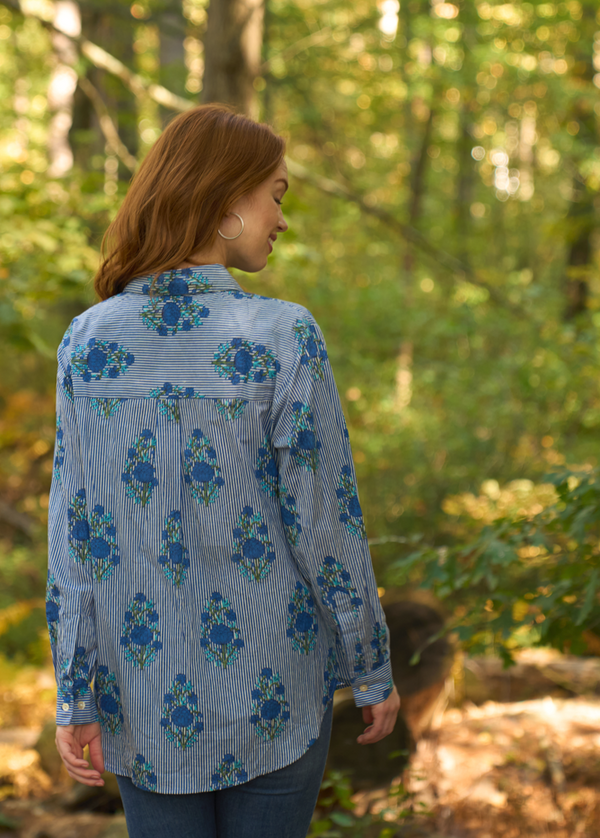 Good Boyfriend Shirt - Avalon Floral Coastal Blue
