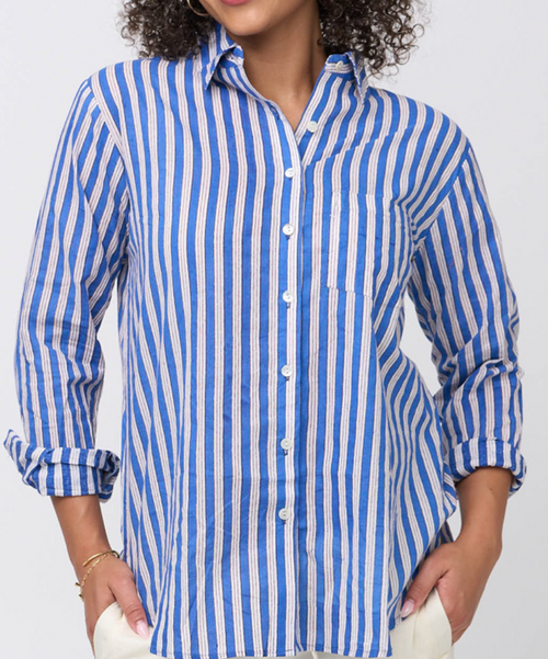 Good Boyfriend Shirt - Tuscan Stripe Blue PRE-ORDER