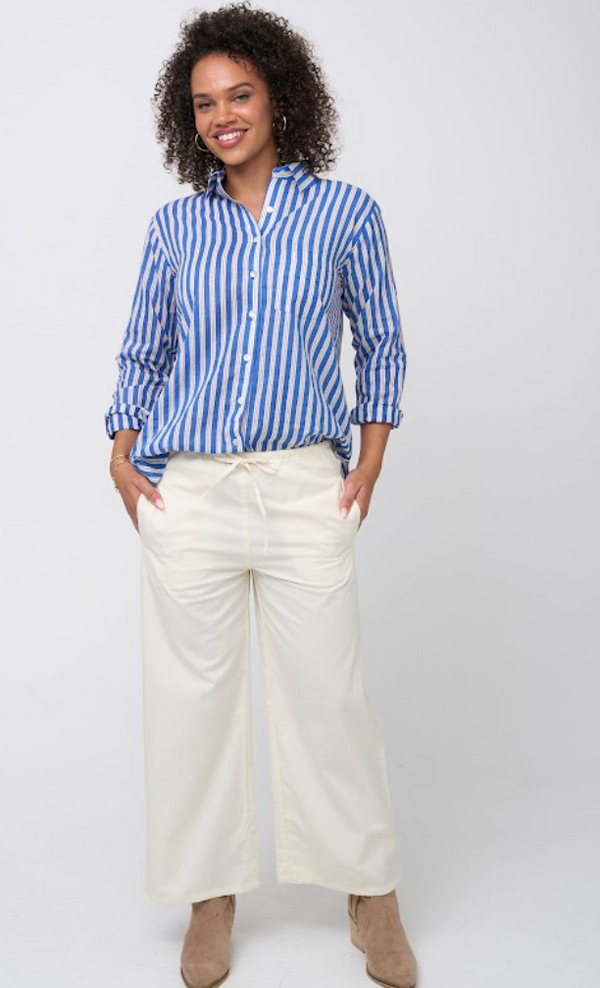 Good Boyfriend Shirt - Tuscan Stripe Blue PRE-ORDER