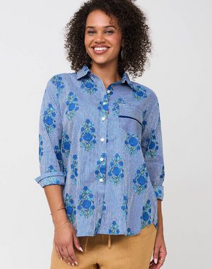 Good Boyfriend Shirt - Avalon Floral Coastal Blue