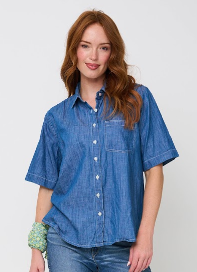 Good Boyfriend Shirt - Short Sleeve Chambray