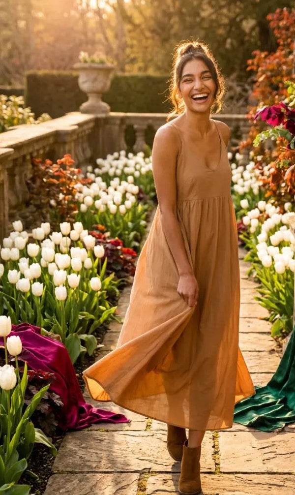 Hamptons Linen Dress - Mocha
