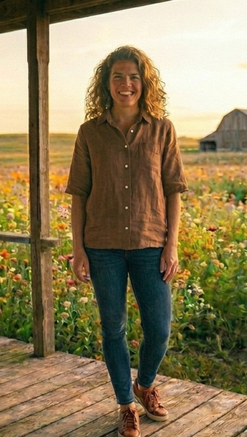 Good Boyfriend Linen Short Sleeve Shirt - Mocha