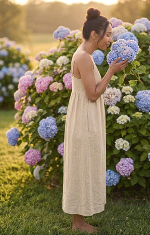 Hamptons Linen Dress - Flax