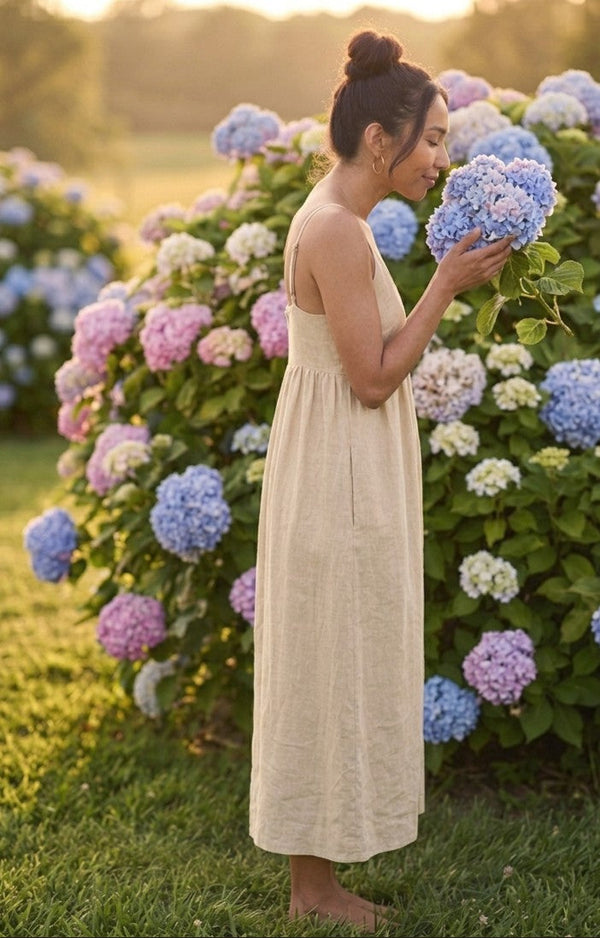 Hamptons Linen Dress - Flax