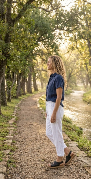 Marina Pant - Linen Creme White
