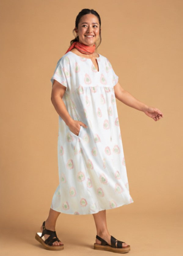 Meadow Dress - Totem Paisley in Baked Clay & Olive Oil