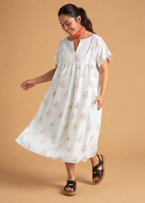 Meadow Dress - Totem Paisley in Baked Clay & Olive Oil