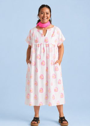 Meadow Dress - Totem Paisley in Neon Pink & Neon Peach