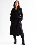 The Dearborn Long Wool Trench Coat - Black