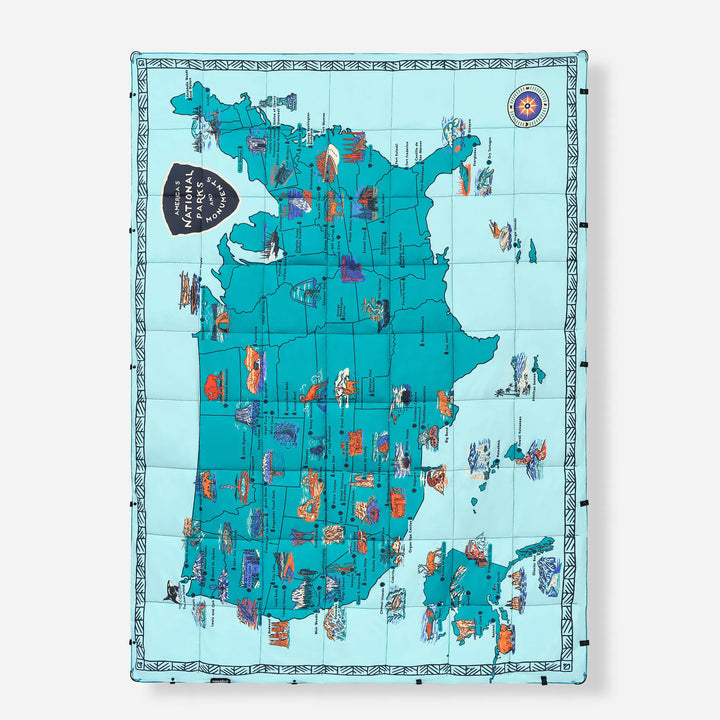 Graphene Puffer Blanket: National Parks and Monuments Map