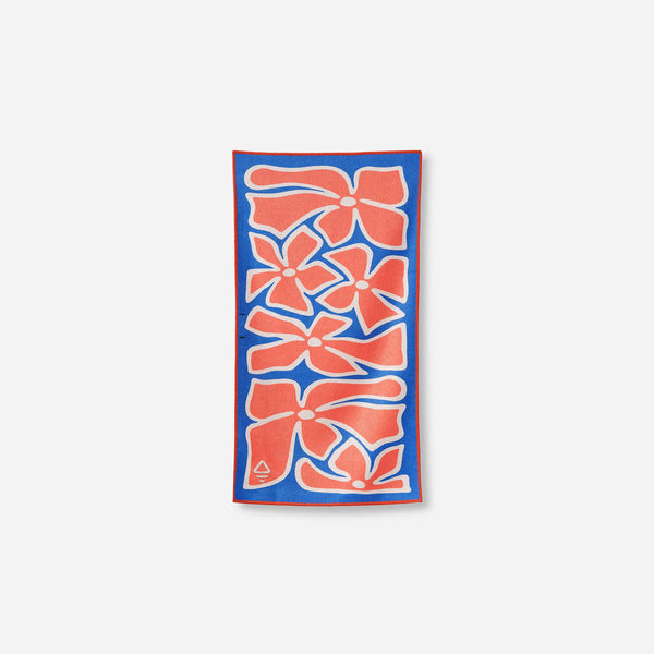 Hand Towel: Wild Flowers Stellar Blue Red