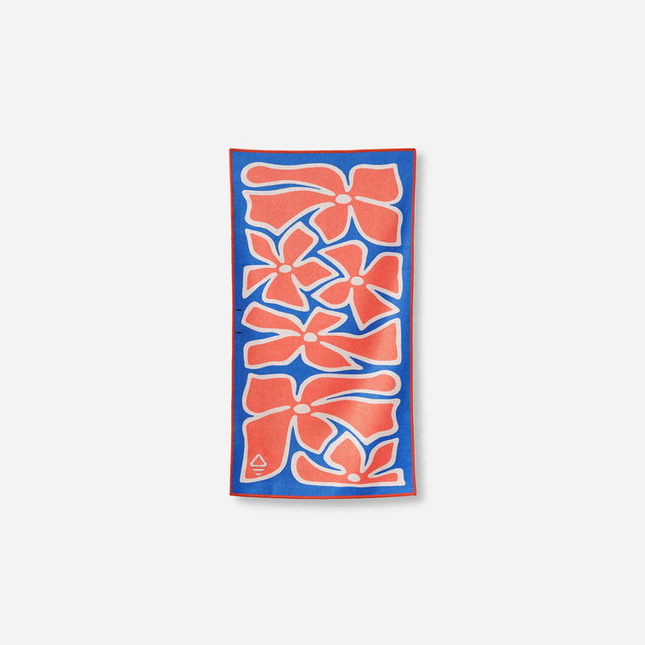 Hand Towel: Wild Flowers Stellar Blue Red