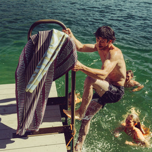 Original Towel: Heritage Stripe Black and Tan