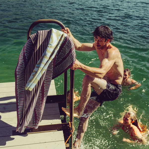 Original Towel: Heritage Stripe Black and Tan