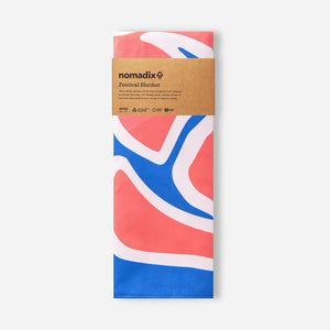 Festival Blanket: Wild Flowers Stellar Blue Red