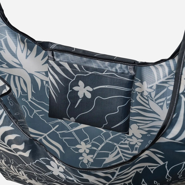 Pocket Tote: Retro Palms Black