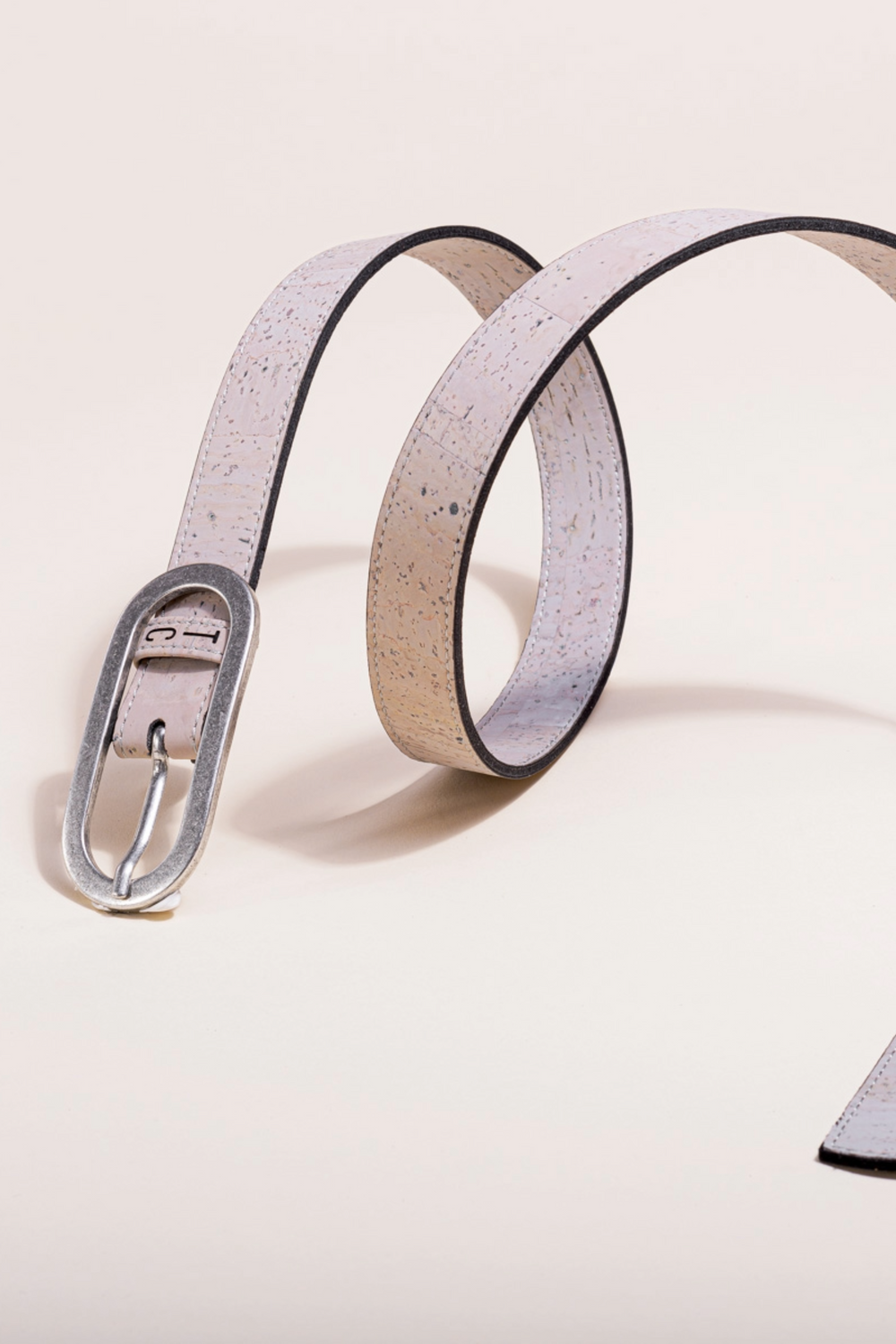 Vegan Cork Leather Belt (Gray)