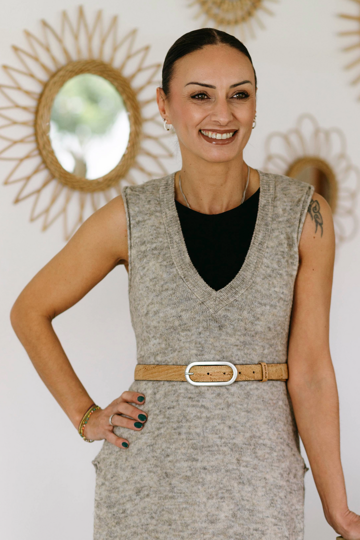 Vegan Cork Leather Belt (Natural)