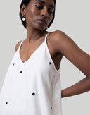 Short Tent Dress in Polka Embroidery