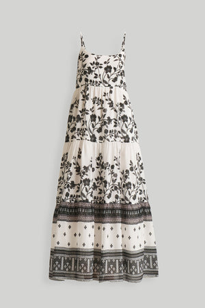 Strappy Tiered Maxi Dress in Florals
