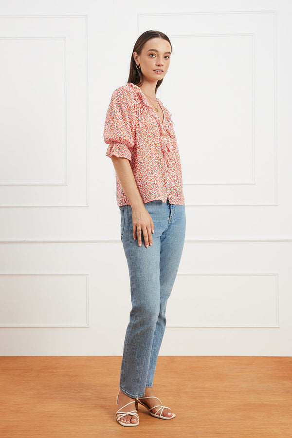 Chloe Shirt in Chili Vintage Bloom