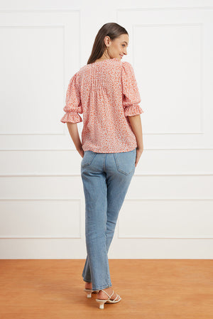 Chloe Shirt in Chili Vintage Bloom