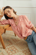 Chloe Shirt in Chili Vintage Bloom
